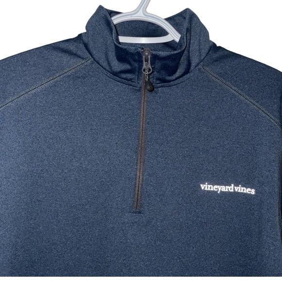 Vineyard Vines Jersey 1/4 Zip Hybrid Tech Performance Pullover Jacket Blue Sz S - Picture 3 of 7